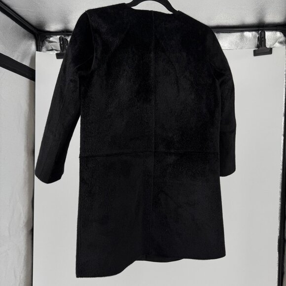 Ann Taylor Petite Faux Fur Coat XSP Black Polyester - Picture 5 of 13